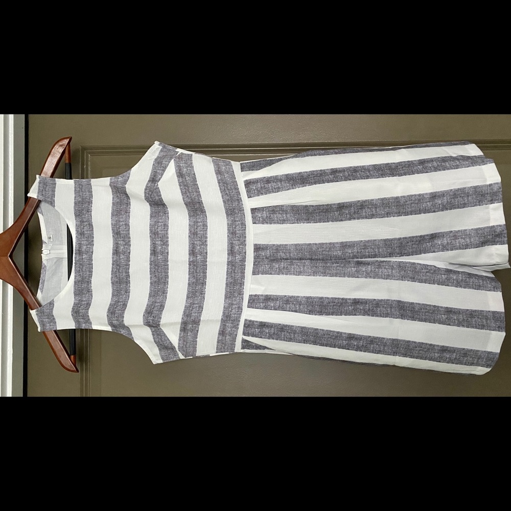 Blue and White Striped Romper